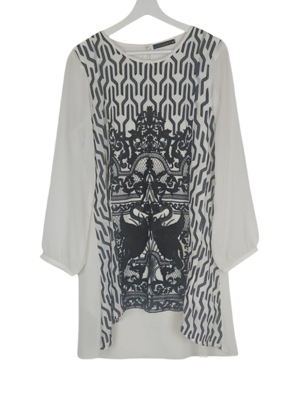 Limelight Swan Birds Ornate Embroidered Tunic Top Elegant Party Artistic M
